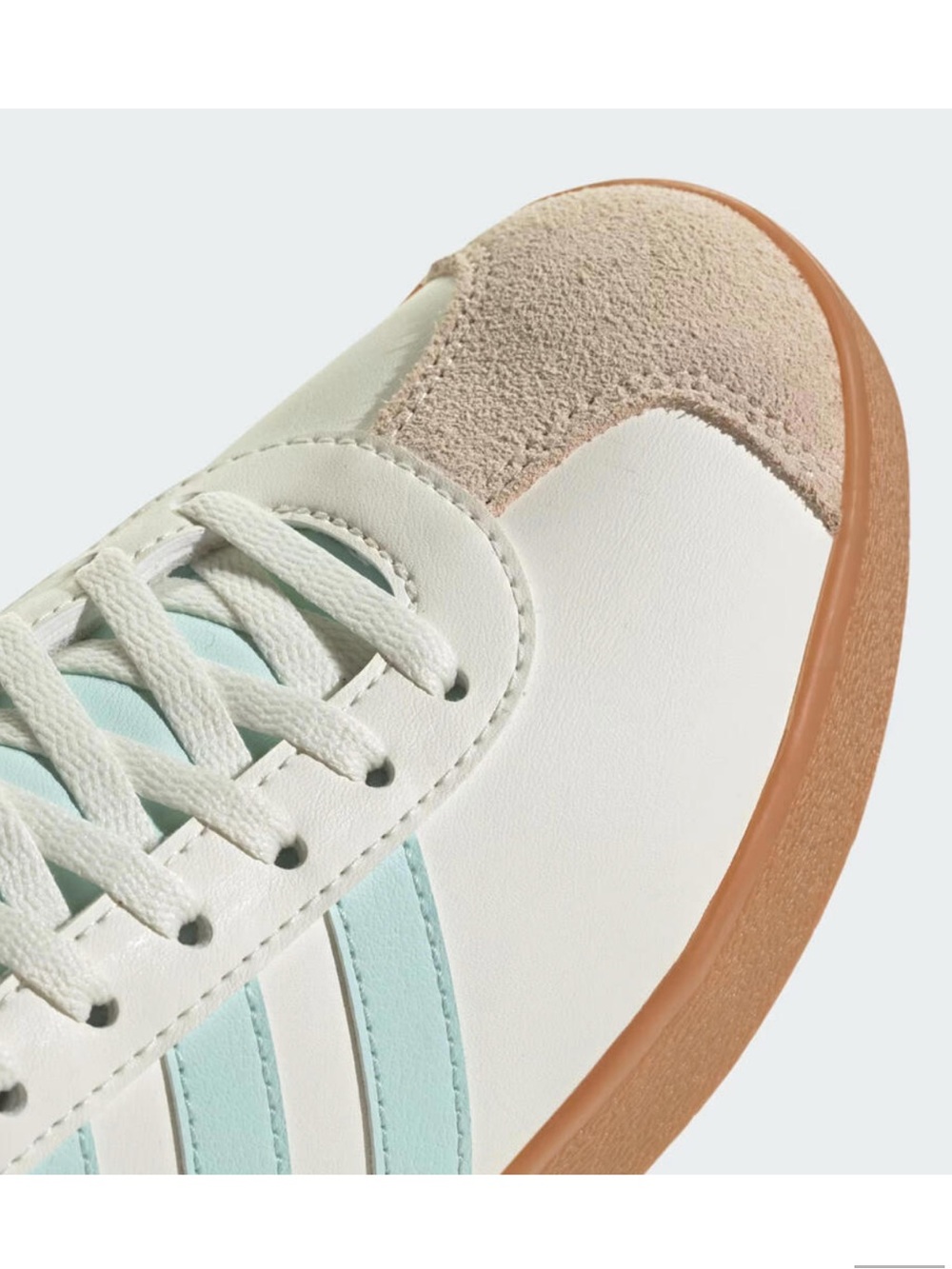 Adidas Women's VL Court Base White turquoise with Gum Sole Sneakers (7.5) - Picture 2 of 9